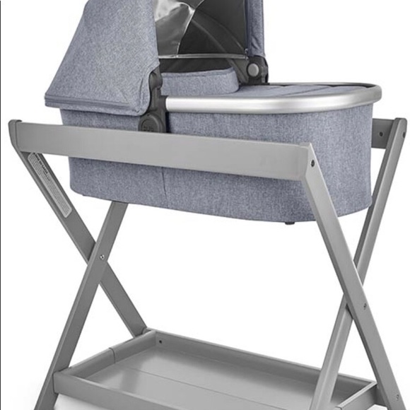 UPPAbabyV2 2021 Bassinet Frame w/ Liner, Gregory (Blue Mélange/Silver) NO CANOPY - Picture 3 of 4